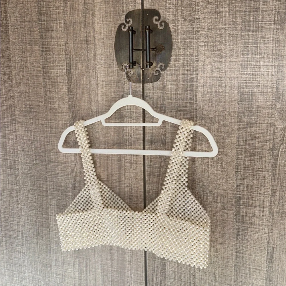 MANGO Beaded Faux Pearl Top - Picture 13 of 17
